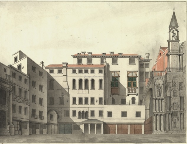 Anonimo-piazza leoncini prima della costr. facciata Palazzo Patriarcale - Copie