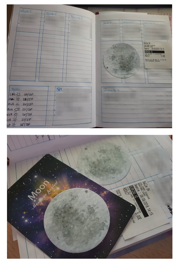 bullet journal et post it lune