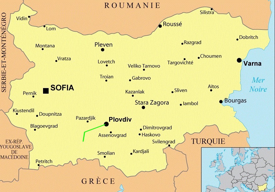 carte Bulgarie Povdiv
