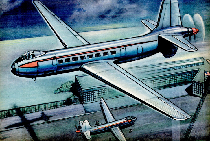 image skybus cartoon Popular Science Fev 1946
