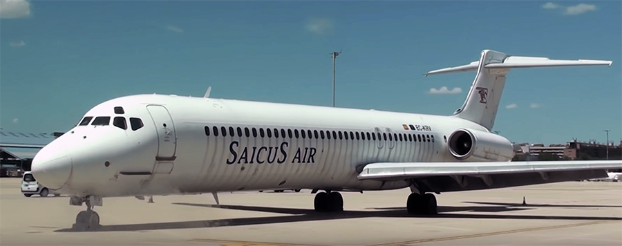 Saicus MD87 abandoned Madrid Brajas Airport 2019 small