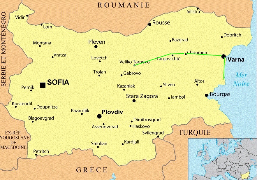 carte Bulgarie Véliko Tarnovo