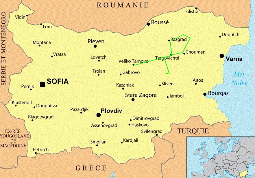 Carte Bulgarie Svestari