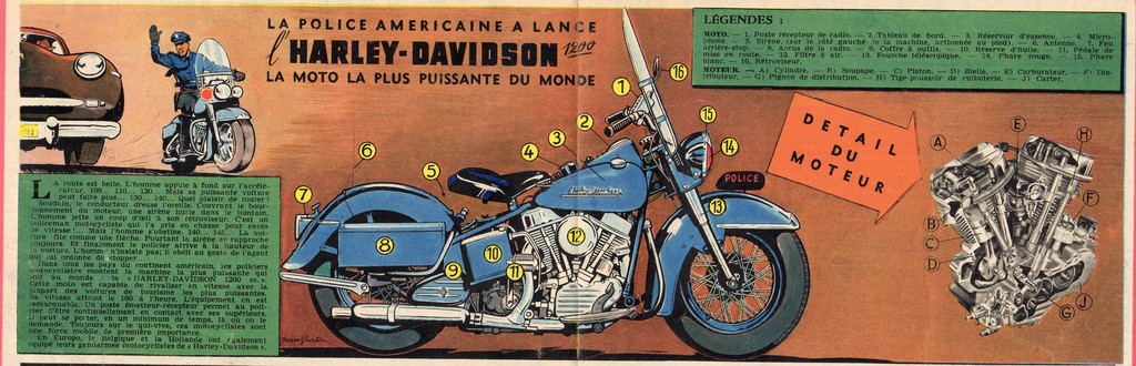 Jean Graton - Harley davidson de la police américaine - Tintin 1953 - 52