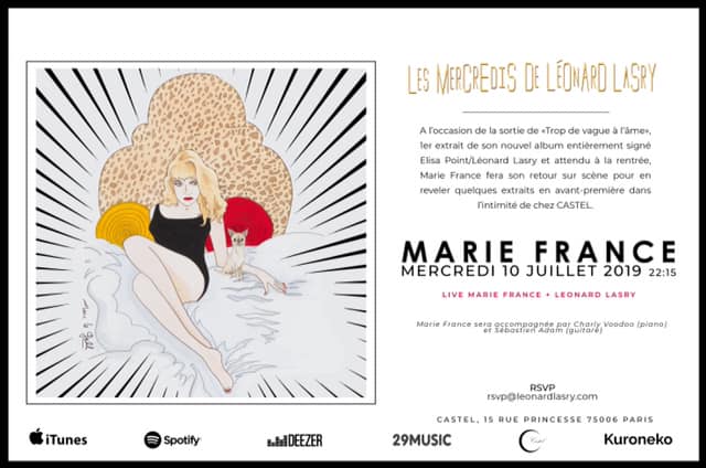 MARIE FRANCE "Tendre assassine" 10/07/2019 Chez Castel (Paris) : compte rendu 19063004304423491616293597