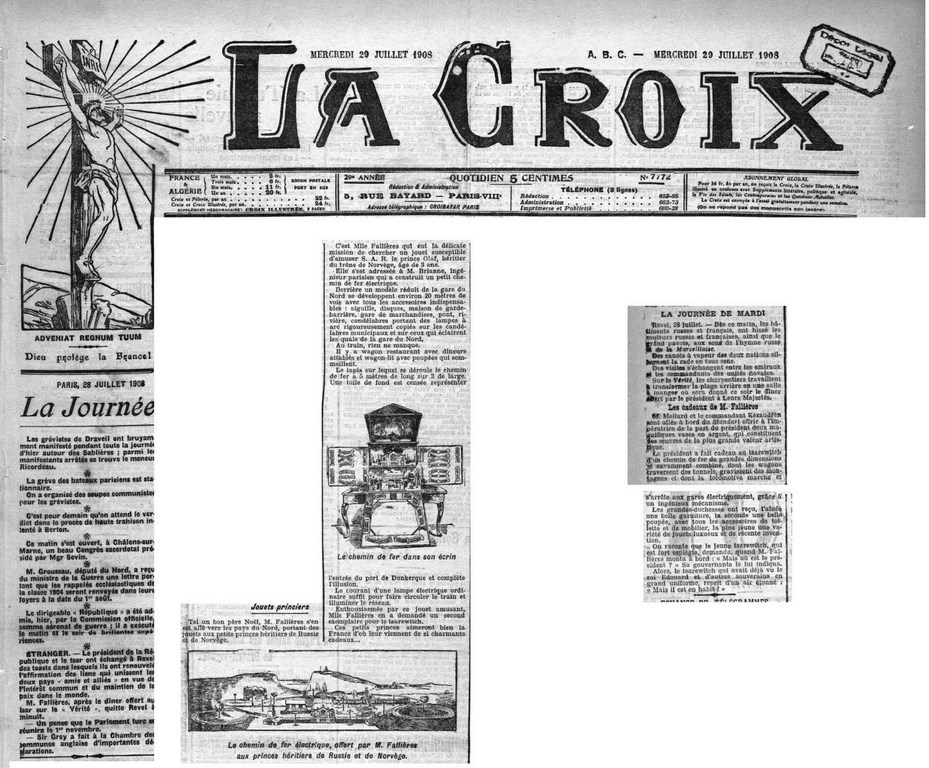 La_Croix_du 29 juillet 1908_article cadeau train (Copier) (Copier)