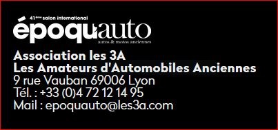 vendredi 08 - samedi 09 et dimanche 10 novembre 2019 | 41 ème Salon Epoqu'auto | Lyon - Chassieu (69) 19110211354319827916490201