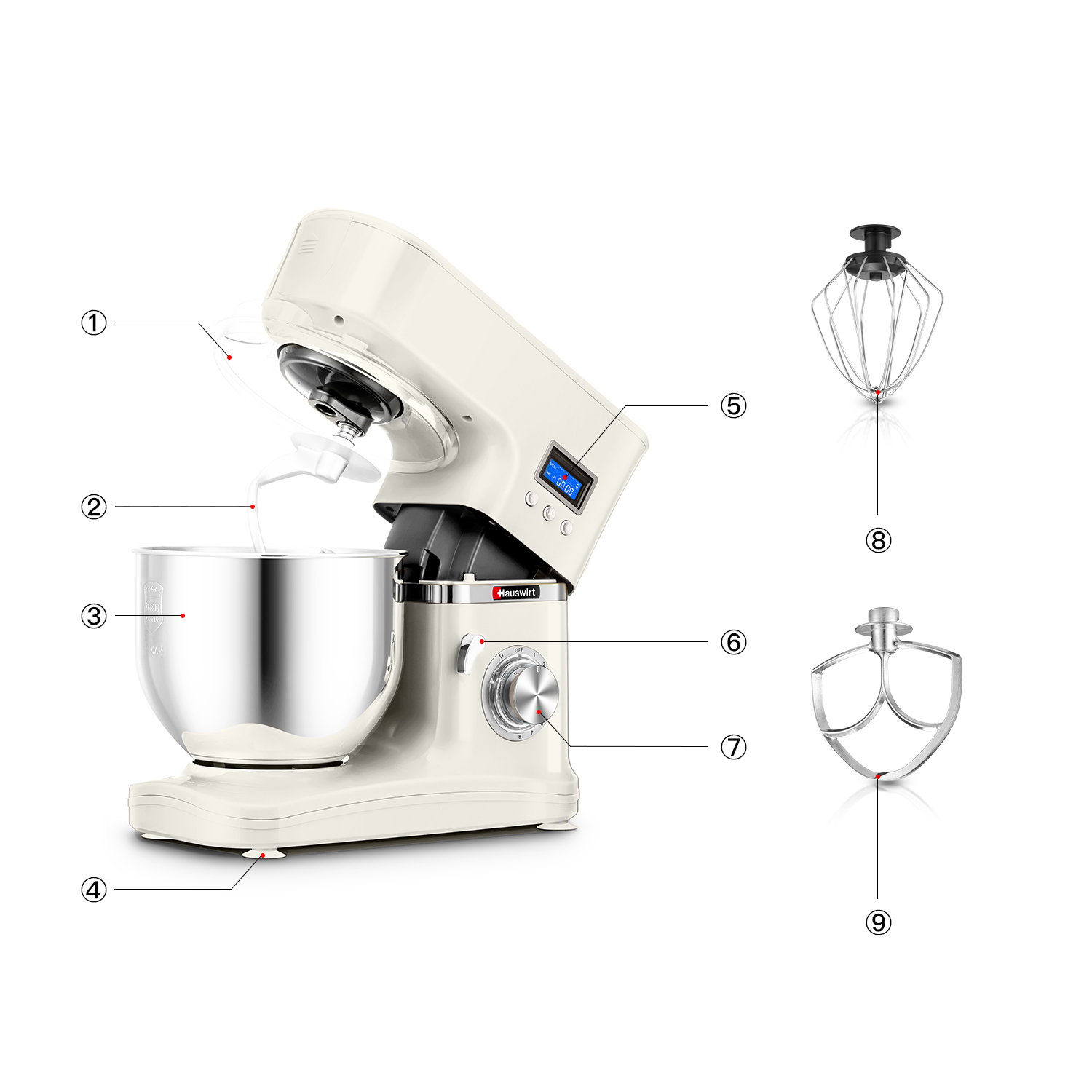 Robot Pâtissier, Robot Cuisine Multifonctions, Pétrisseur Professionnel