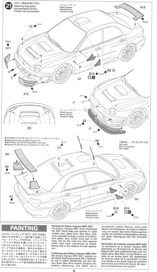 Subaru Impreza WRC 2001 (Ref 24240) - 1/24e [Tamiya] DxfFIb-21