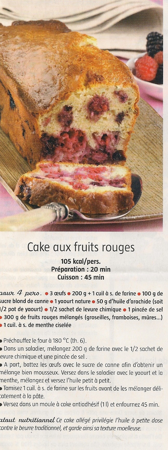 Cuisine - Cake fruits rouges