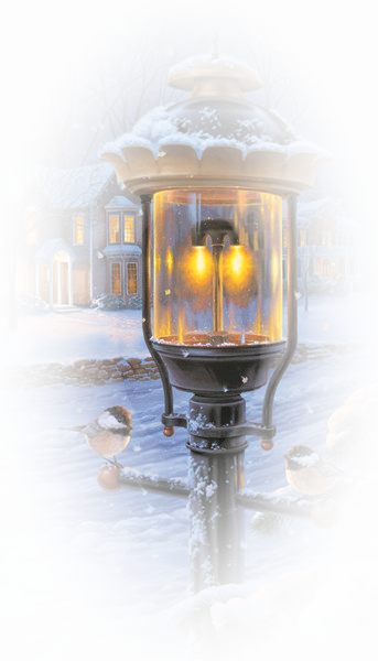 hiver neige lampadaire oiseau