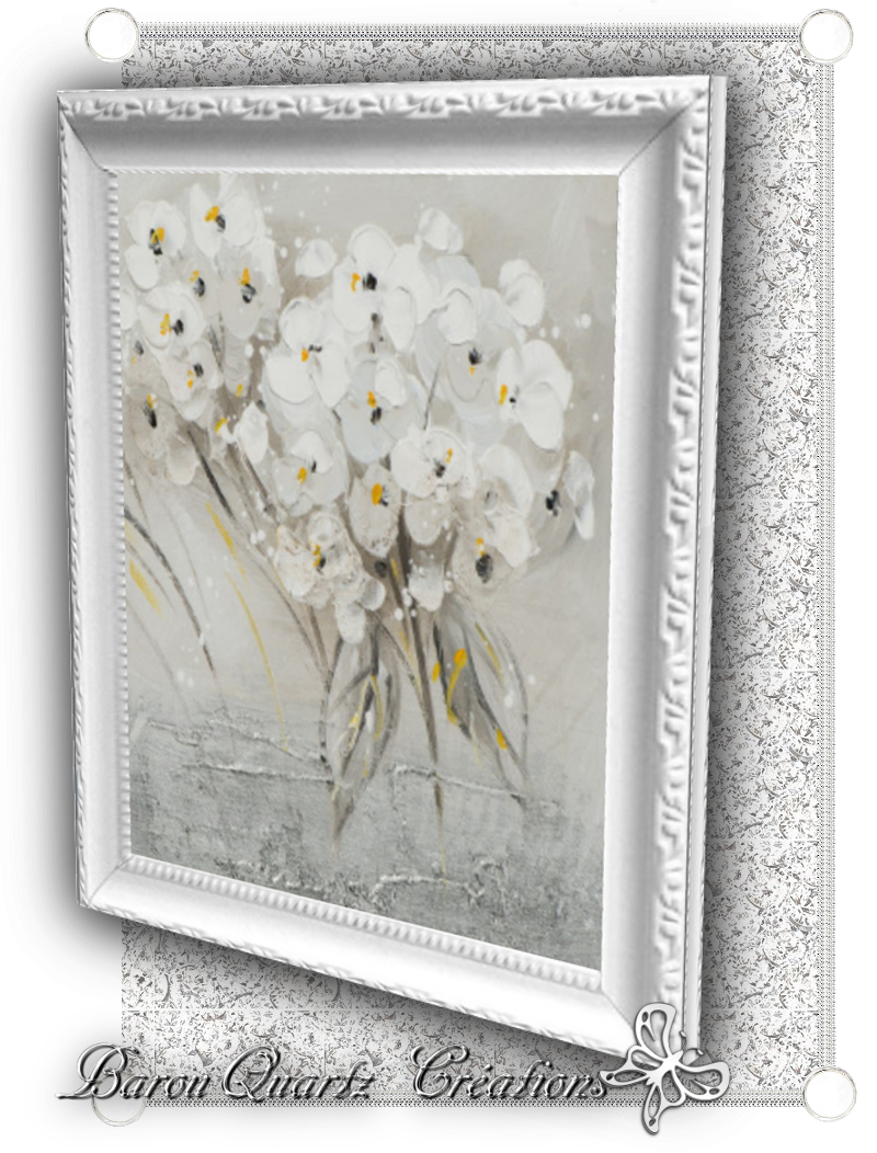 GT Tableau blanc fleurs
