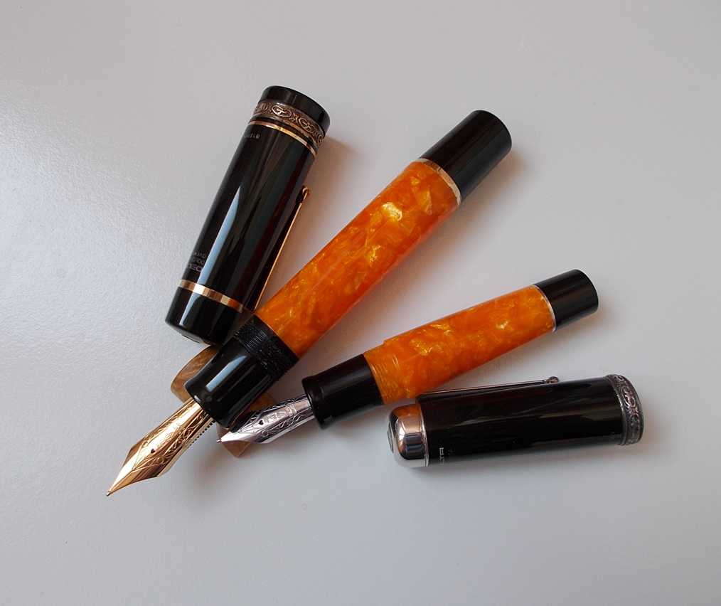 Stylo Plume Delta Vintage Noir Et Acier Brossé - Neuf, Plume M, Référence DV80041