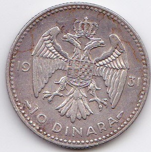 10 Dinars Alexandre Ier 1931 Poissy R/