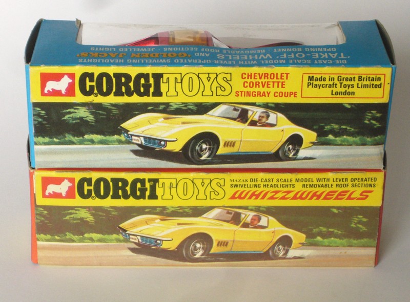Chevrolet Corvette Corgi-Toys x 2 boite dos web