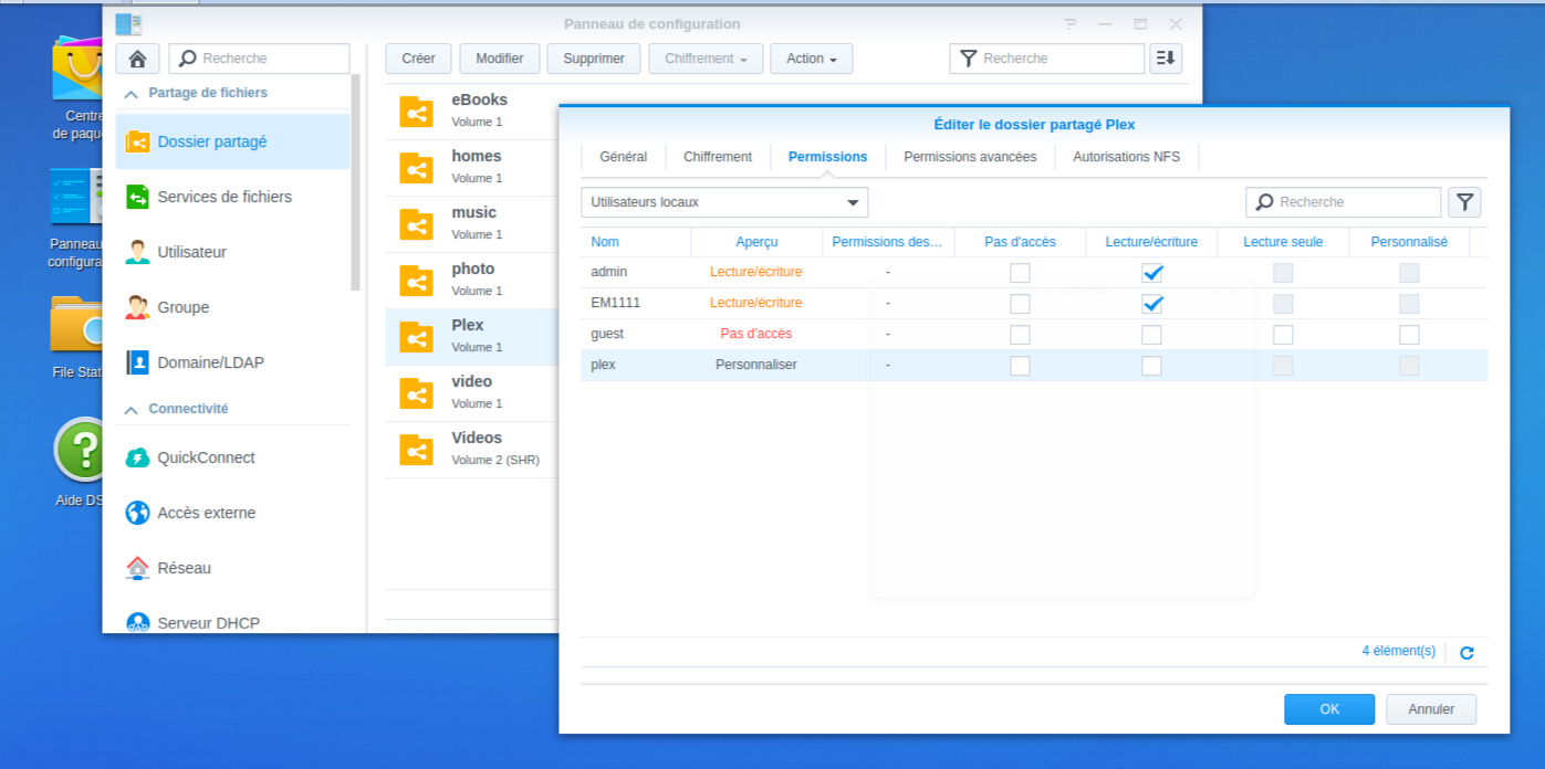 Dossier partagé plex 