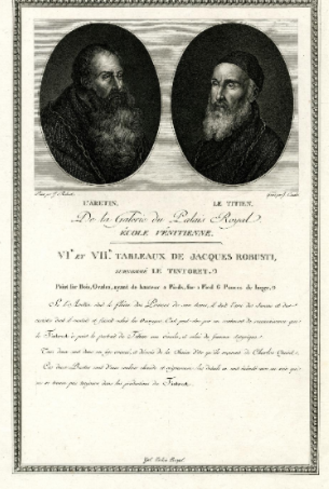 l'Arétin et le Titien -gravure de  Jacques Couché