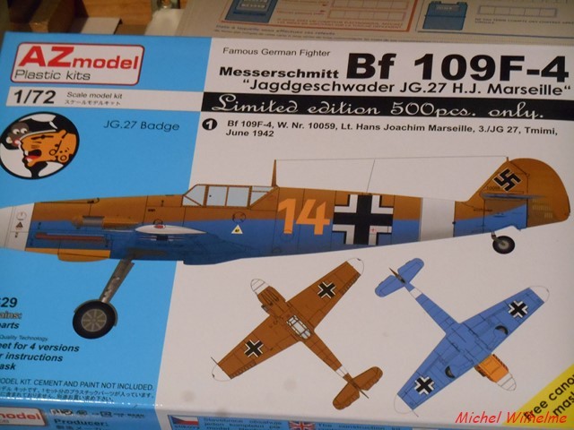 MESSERSCHMITT 109  F.4   Lt H.J .Marseille .JG 27                          AZ MODEL 1:72 2007290249075625616940944
