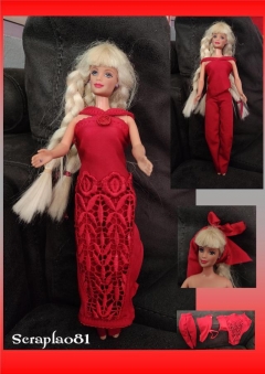 Couture BARBIE 2014-2020-2021-2022 - Dentelle rouge