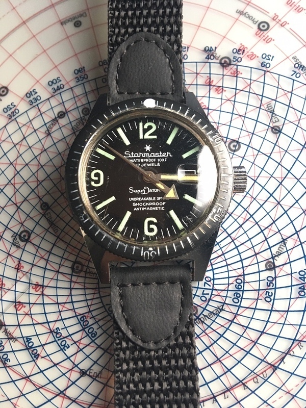 Montre Plongée Vintage Starmaster Super Datomatique - Années 70 - Antimagnétique - Unisexe