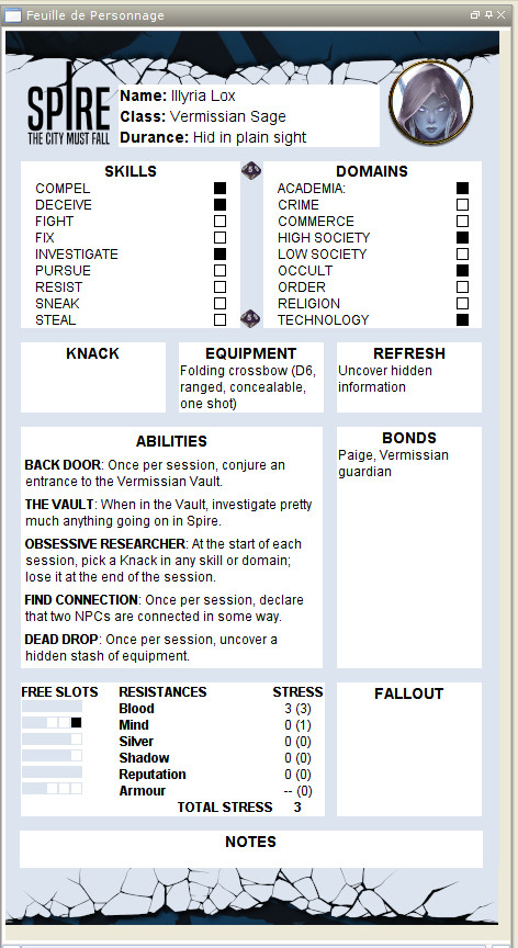 Shadowrun Character Sheet, RPG Item