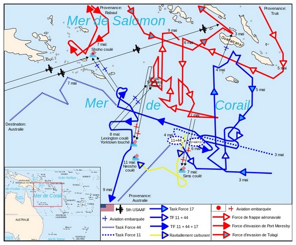 Article annexe : Bataille de la Mer de Corail HkKSKb-carte-de-bataille-du-3-au-9-mai