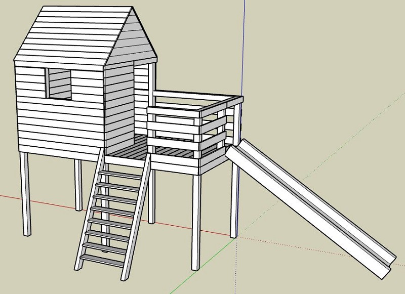 Cabane en bois sur pilotis