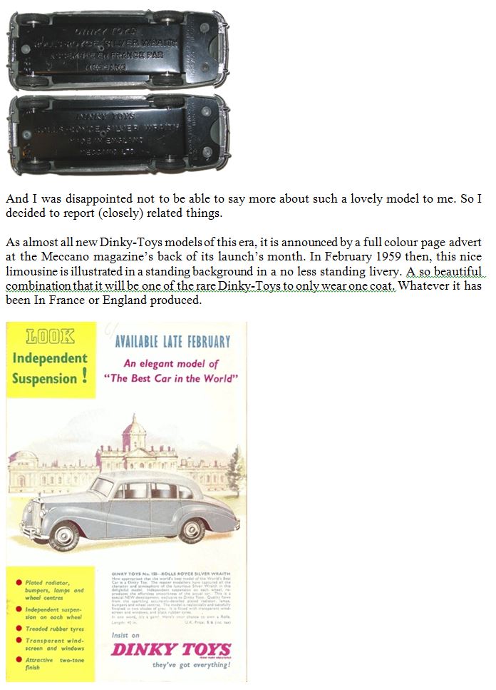 Silver Wraith Dinky-Toys anglais 2