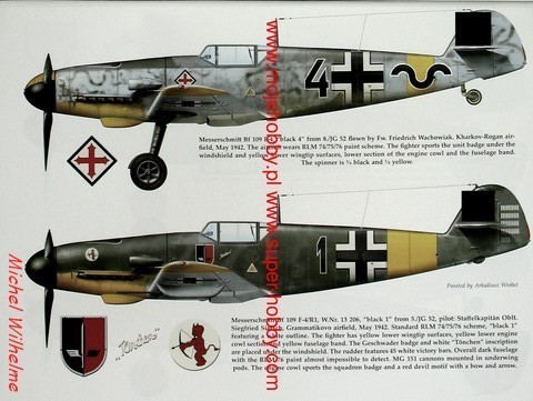 MESSERSCHMITT BF.109 F.4 .Siegfried SIMSCH .Russie mai 1942.az model 1/72 2109060449535625617557224