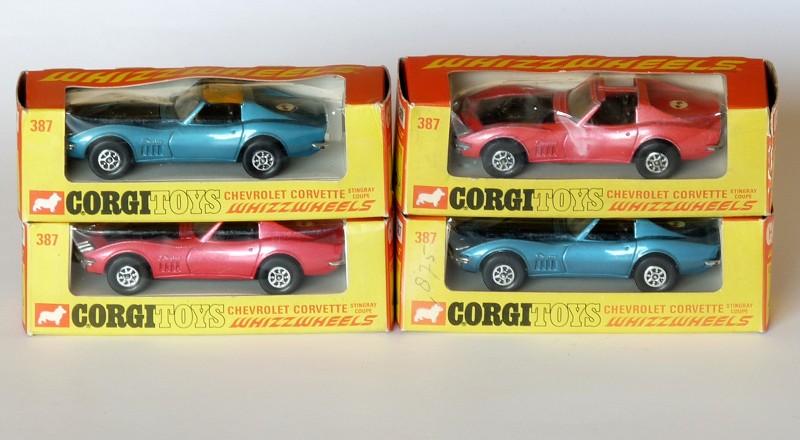 Chevrolet Corvette Whizzwheels Corgi-Toys x 4 web