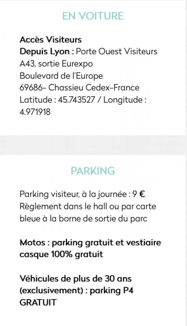   05 - 06 et 07 novembre 2021 | 42 ème Salon Epoqu'Auto - Eurexpo | Lyon - Chassieu (69) N0VDMb-acces-voitures-et-parkings