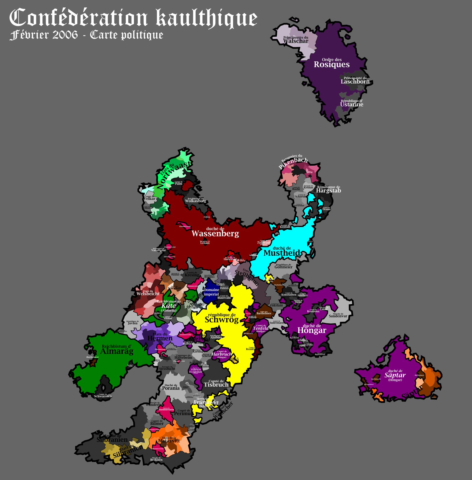 Carte politique de la Confédération impériale kaulthique