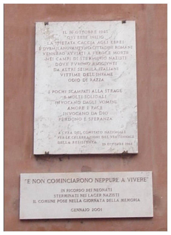 Italie :  ghetto de Rome HvF3Nb-plaque-commemorative