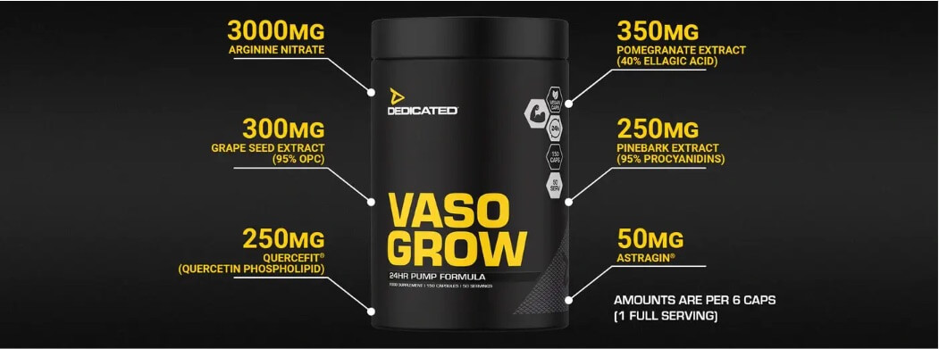 banniere du nouveau vaso grow 150 capsules de dedicated nutrition