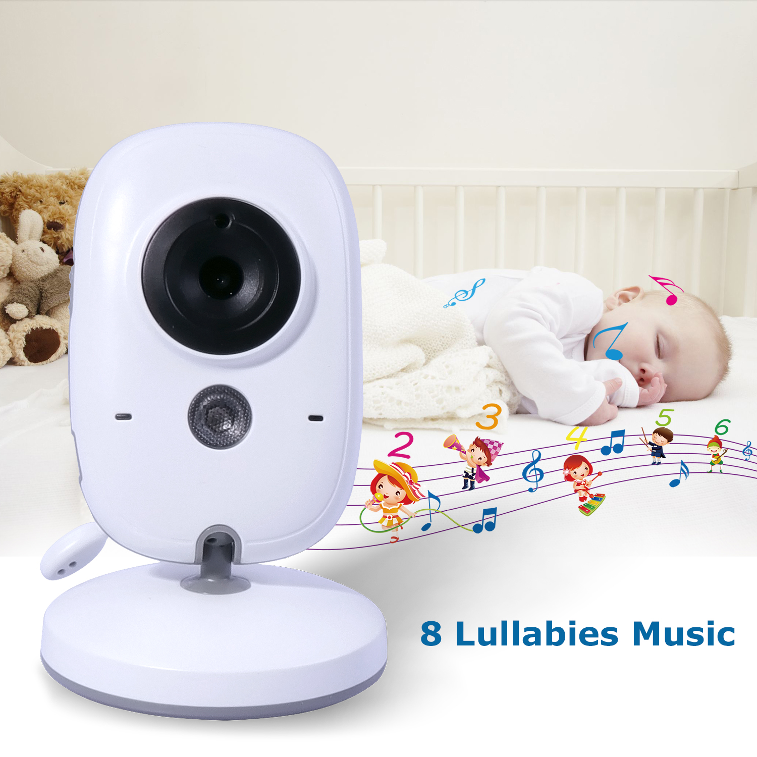 Support universel pour camera bébé, babyphone, moniteur – flex – blanc -  Conforama