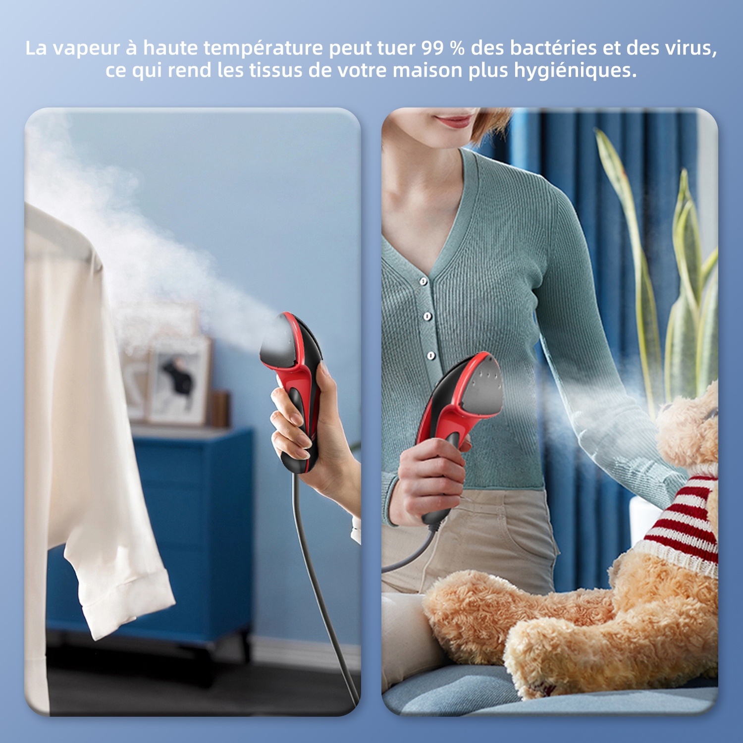 Défroisseur à vapeur TOBI - fer à repasser de voyage