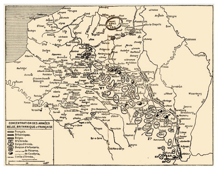 Mobilisation française de 1914 MW03Ob-carte-concentration-armee-belge