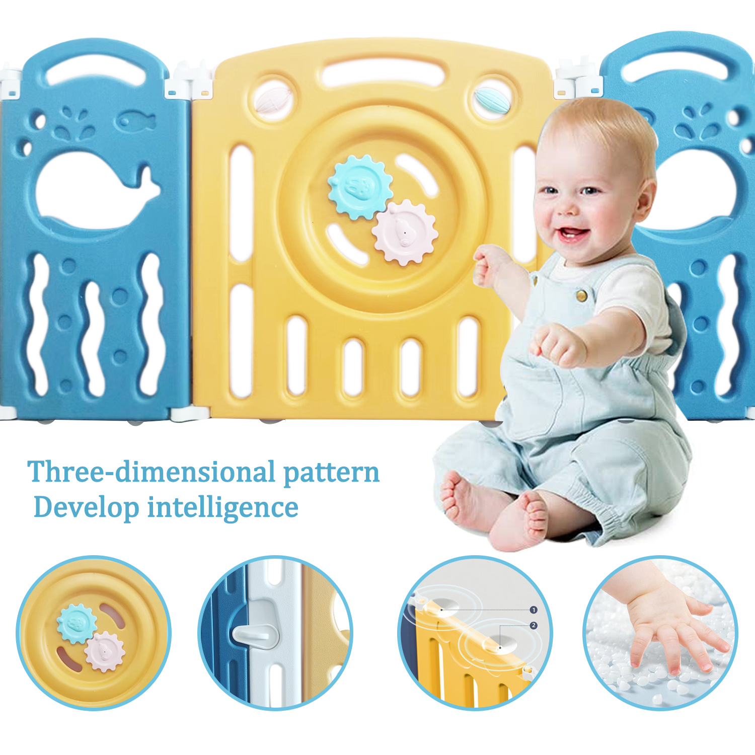 Giantex parc bébé pliable barrière de sécurité en plastique avec porte  barrière du jeux pour enfant (multicolore) - Conforama