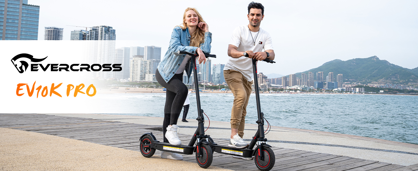 Trottinette Électrique EVERCROSS EV10K Pro - 10 Pouces, 35km Autonomie, 500W, Pliable, App Control - Pour Adultes