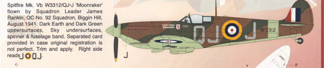 D&eacute;cals Spitfire 5b QJoJ.