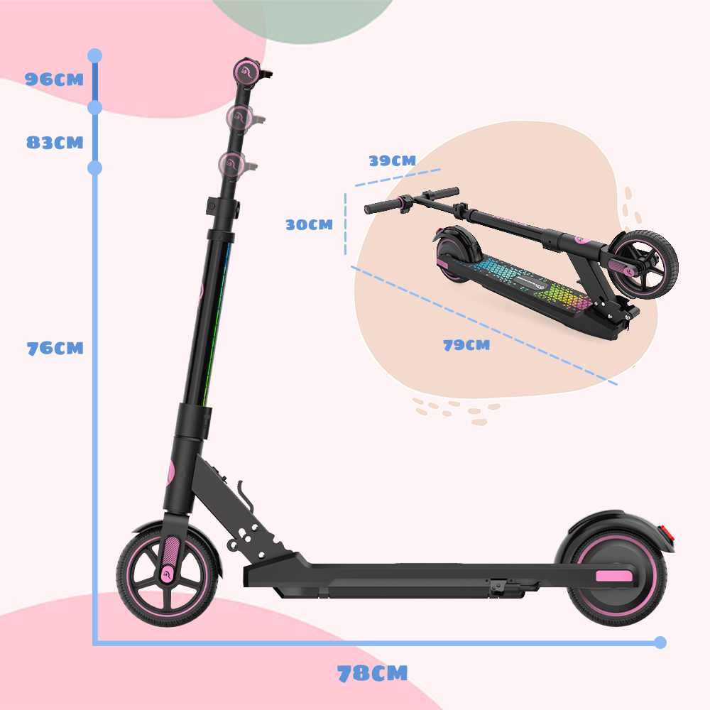 Urbanvoy Trottinette Électrique Enfants 6-12 Ans - Double Vitesse Avec LED
