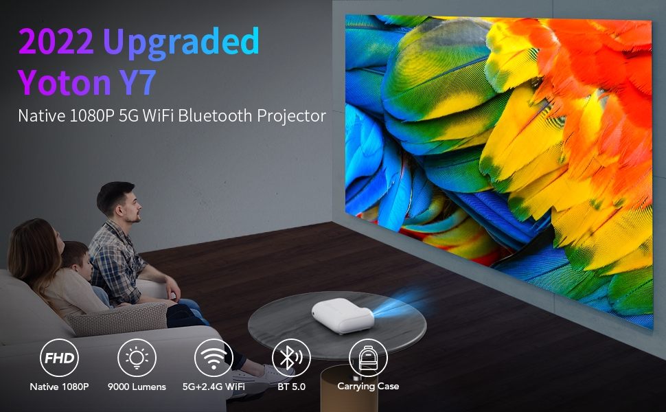 Vidéoprojecteur WiFi Bluetooth - Native 1080P Full HD Portable