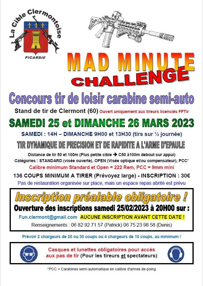 Mad Minute Challenge Affiche 2023