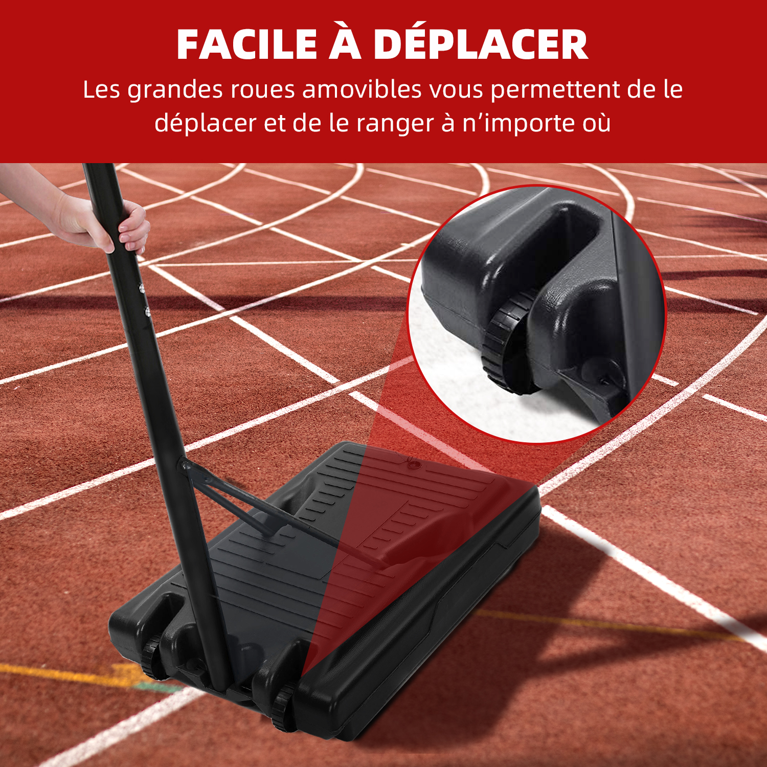 Panier De Basket Avec Roues Détachables, Hauteur Réglable De 212-260cm, Panier De Basket Exterieur, Panneau De 90cm, Panier De Basket Enfant Avec Base, Pour Enfants, Adolescents, Adultes, Familles, Bl 14 Mon image