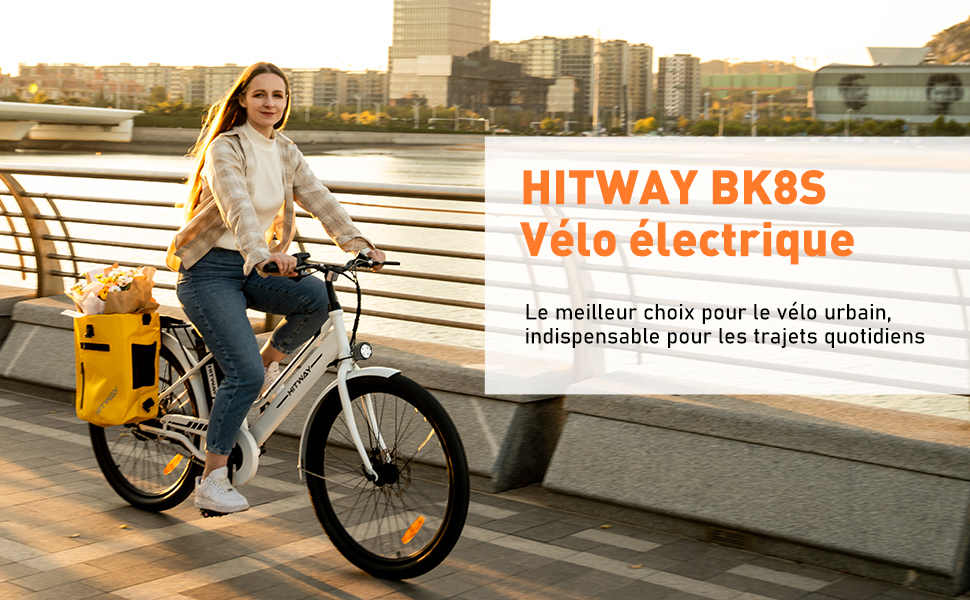 Hitway vélo électrique e-bike 26”,3 Vitesses Max 25km/h,moteur