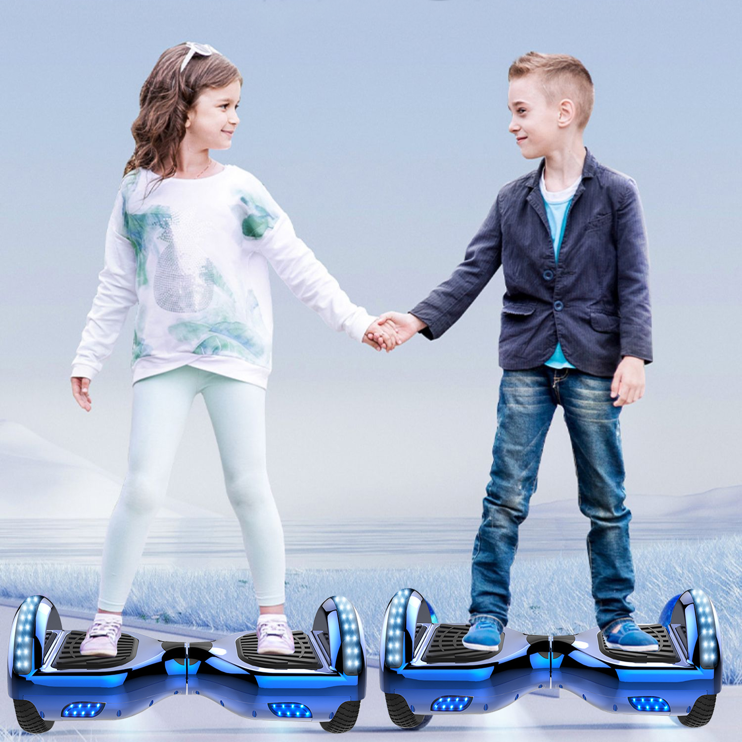 Hoverboard 6.5 pouces scooter avec bluetooth led flash gyropode avec moteur  puissant cadeau et jouet pour enfants et ados,noir - Conforama