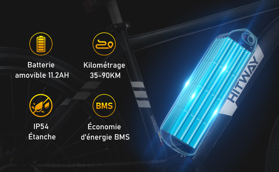 Vélo électrique Autonomie PAS 60KM Moteur 250W Batterie 13Ah Amortisseur avant NFC Pneu 24 Urban Step-through Bike Shimano 7 - Sport