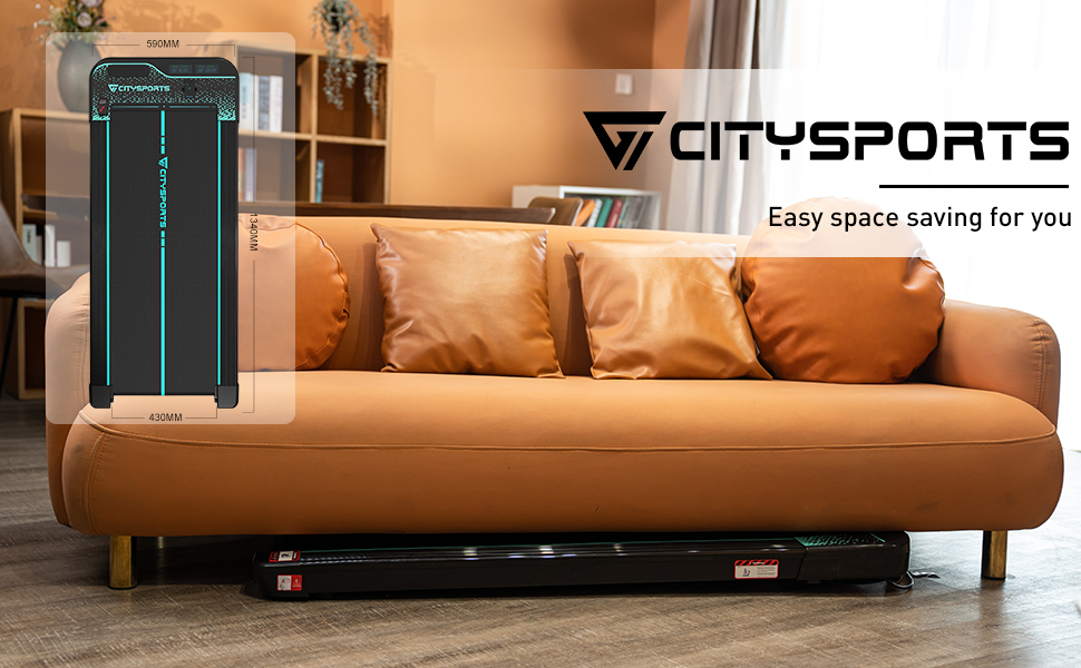 Citysports tapis de course electrique wp6,avec hautparleur bluetooth