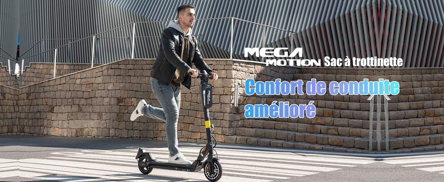 Mega motion sacoche de trottinette électrique, 2l sac de guidon avant,  étanche, universel pour trottinette et vélo électrique etc - Conforama