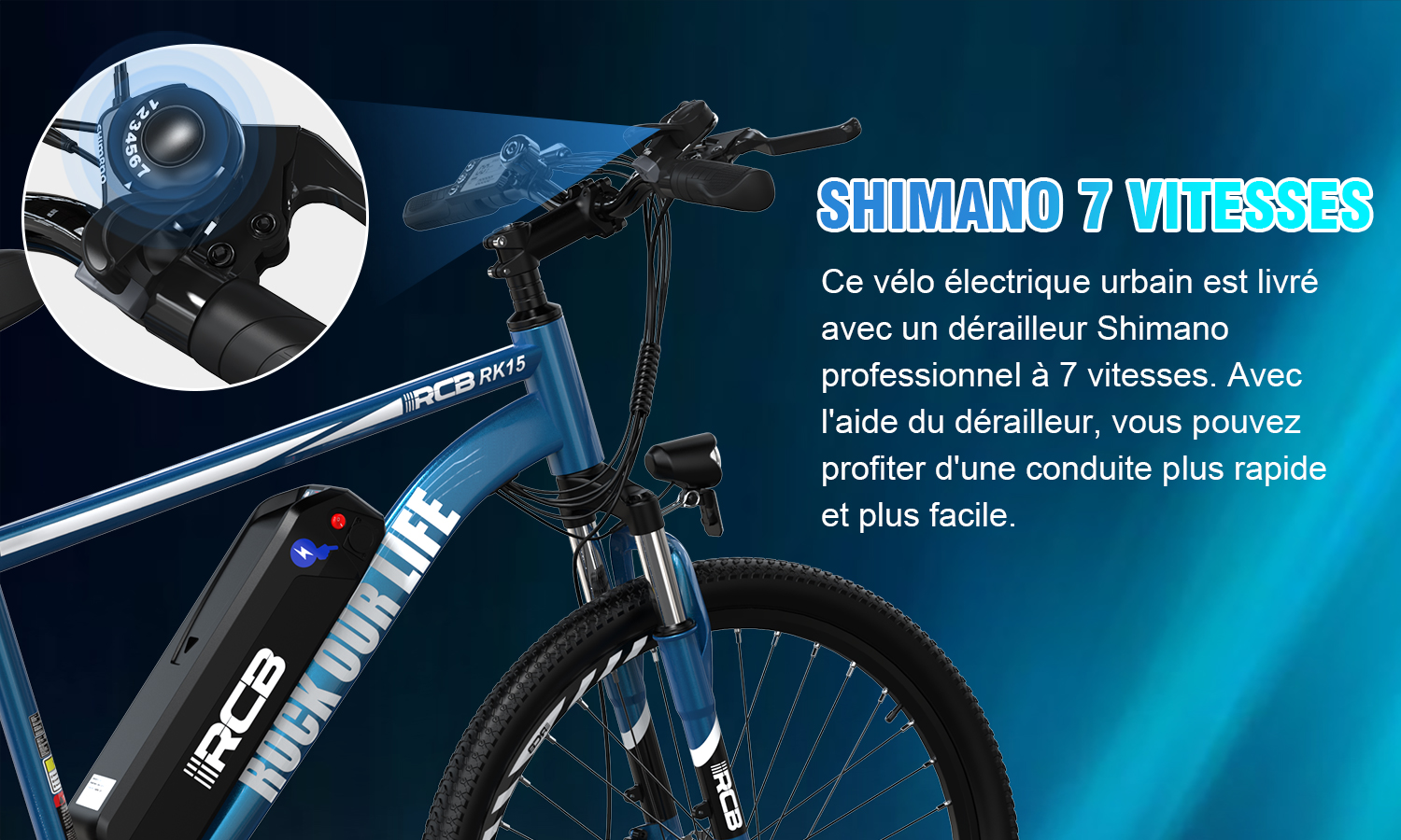 Rcb vélo électrique e-bike 26 - 7 vitesses max 25km/h - batterie amovible  36v 11,2 ah 250w - vélos à assistance électrique RCB - Conforama